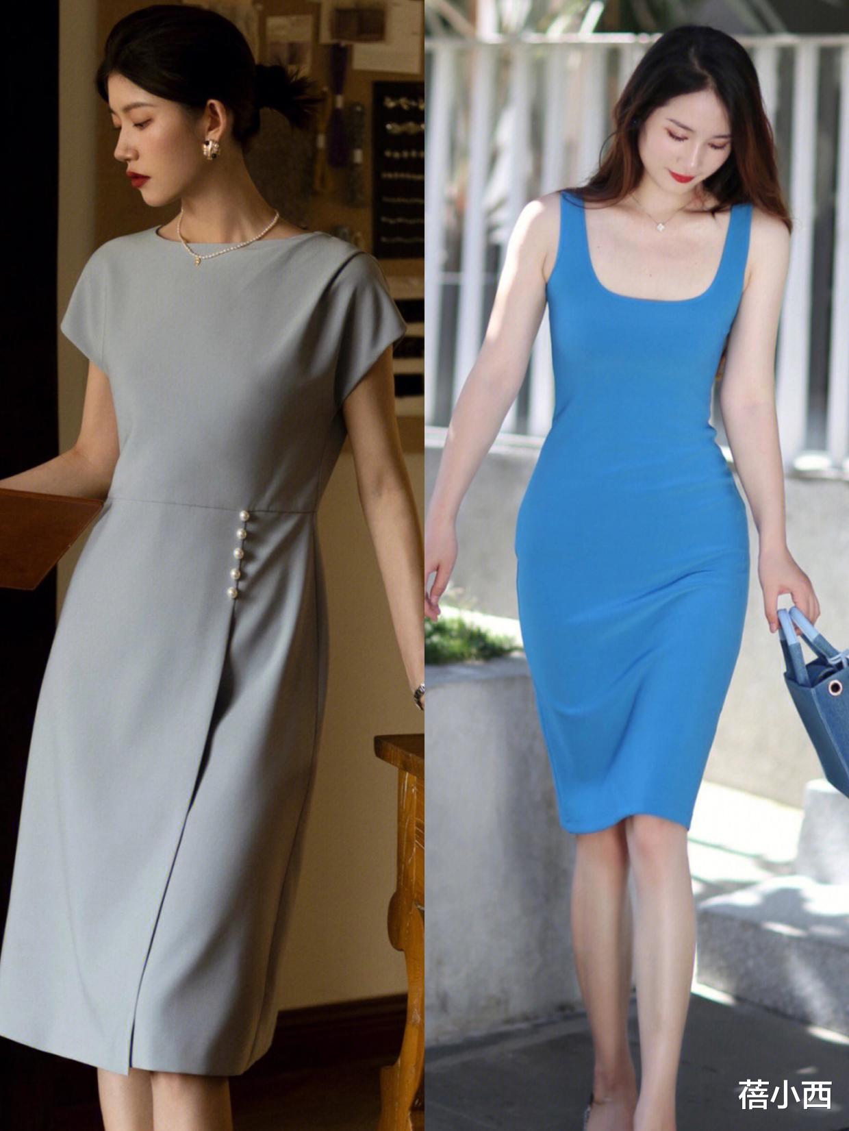 今年夏天流行的连衣裙都过膝，比你想象中遮肉，梨形女孩安排上！