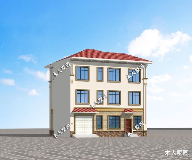 11.8×10.5米三层别墅,两侧不能开窗带个车库,这样设计很合理