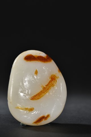 和田玉籽料|和田玉籽料花鸟纹把件