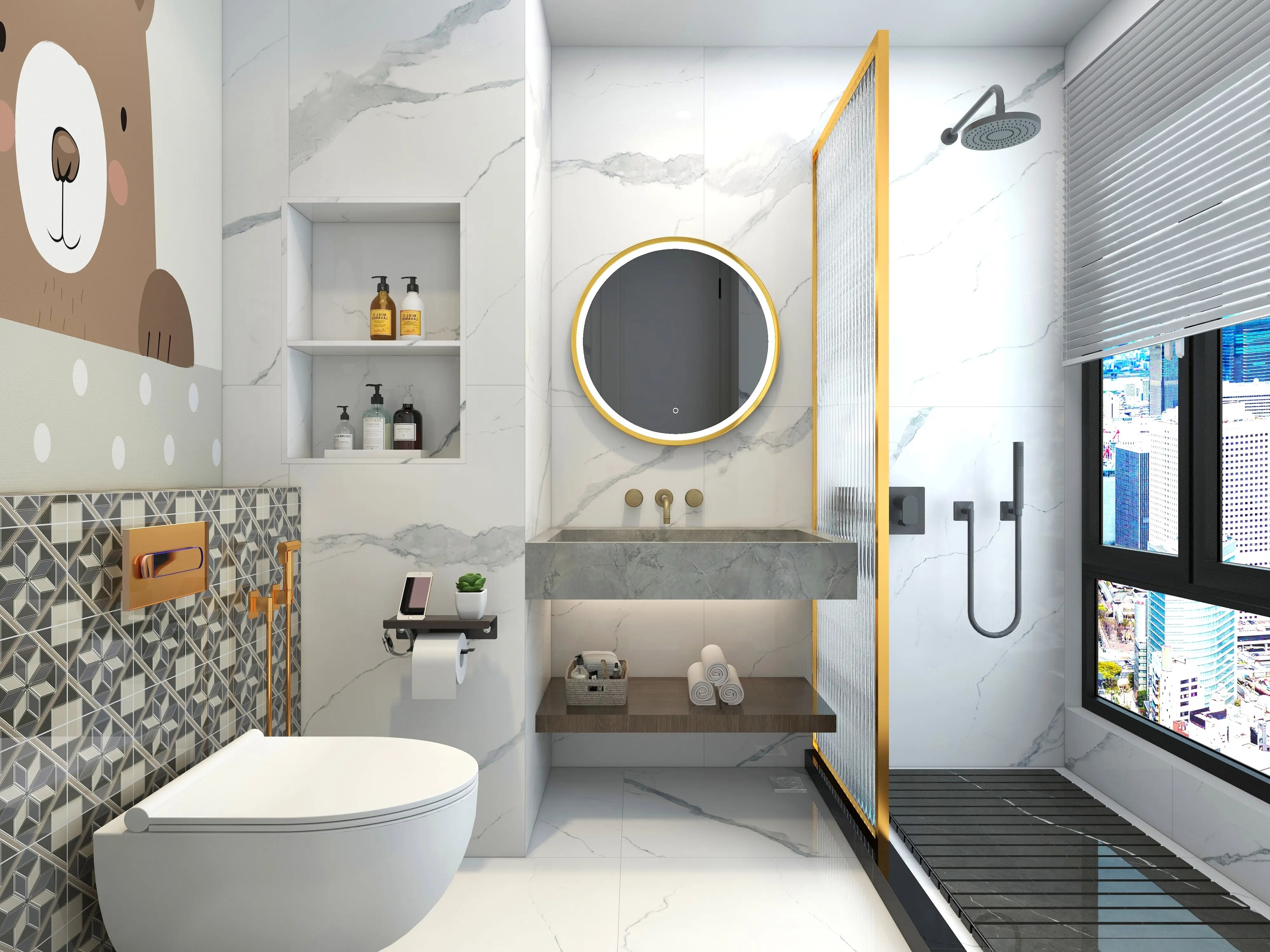 还在卫生间安装置物架?早就已经过时了,现在都流行这样的设计