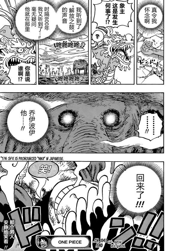 路飞|海贼王1043话汉化，路飞橡胶果实觉醒，乔伊波伊终于再次归来