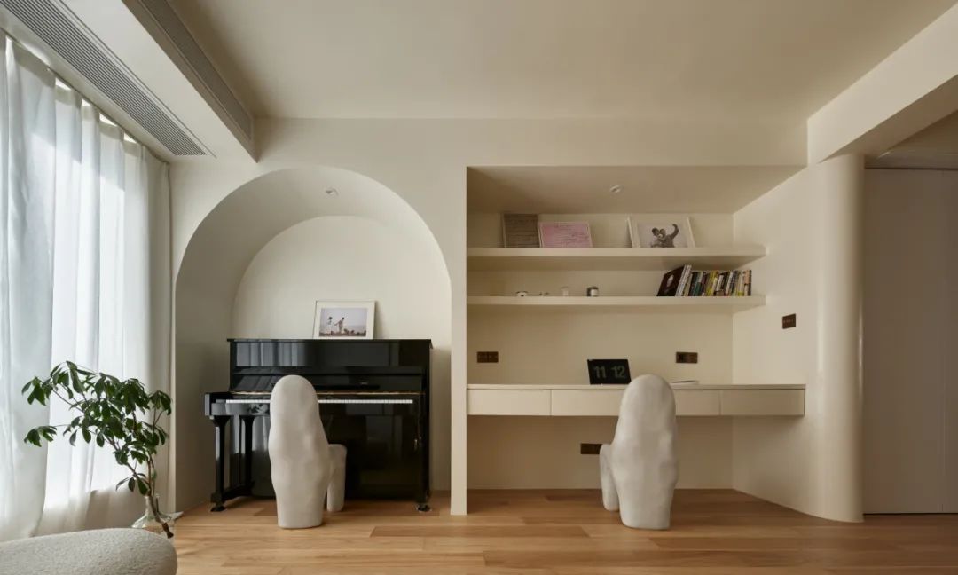 95后83㎡婚房设计,奶油色艺术涂料,让家告别喧嚣,享受自在与舒适!