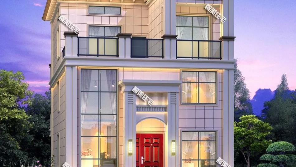 面宽9米的简欧别墅，带阁楼层设计，不盖这栋房子我会后悔一辈子