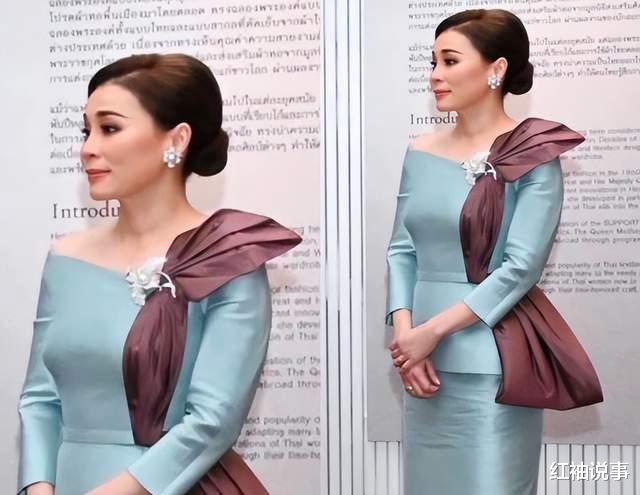 苏提达|苏提达放飞自我！身穿一字肩礼服好性感，惹得70岁泰王频频回头