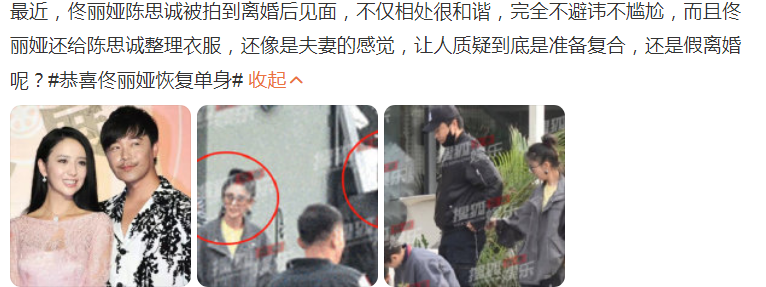 佟丽娅|官宣离婚一年、他们准备“复合”？