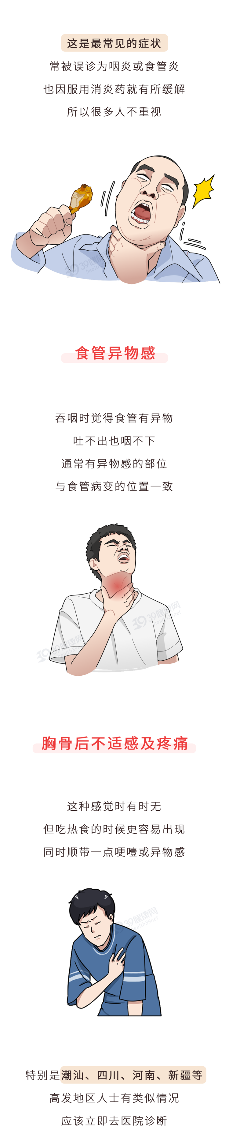 食管癌|食道癌:很多人误以为是咽炎!这3个症状,提前发现一个就很好