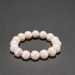 珍珠|珍珠团寿纹手串。