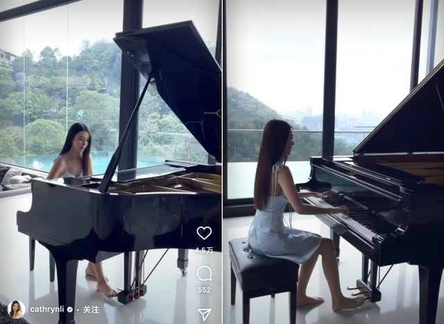 社交平台|钢琴女神李元玲晒健身照！咬牙举起40斤杠铃，腹部肌肉凹出一条线