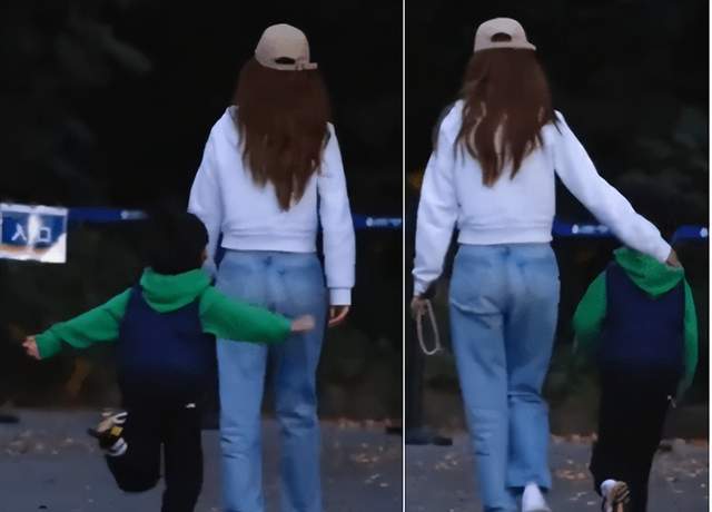 小海绵|?5岁小海绵机场接妈妈杨颖!身高出众打扮时尚,全程蹦跳太兴奋