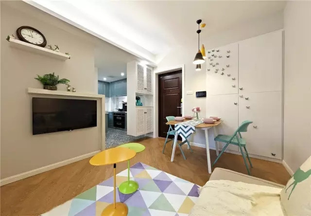 55平北欧风一居室,色调就像春天刚来时的样子,自然而灵动