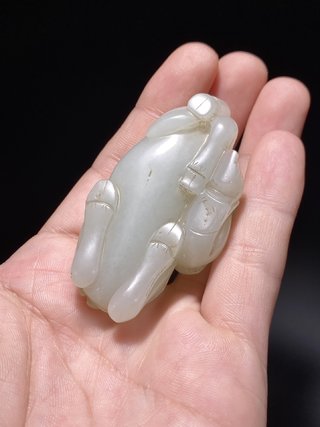 和田玉籽料|清 和田玉籽料 羊白玉 童子牧牛把件