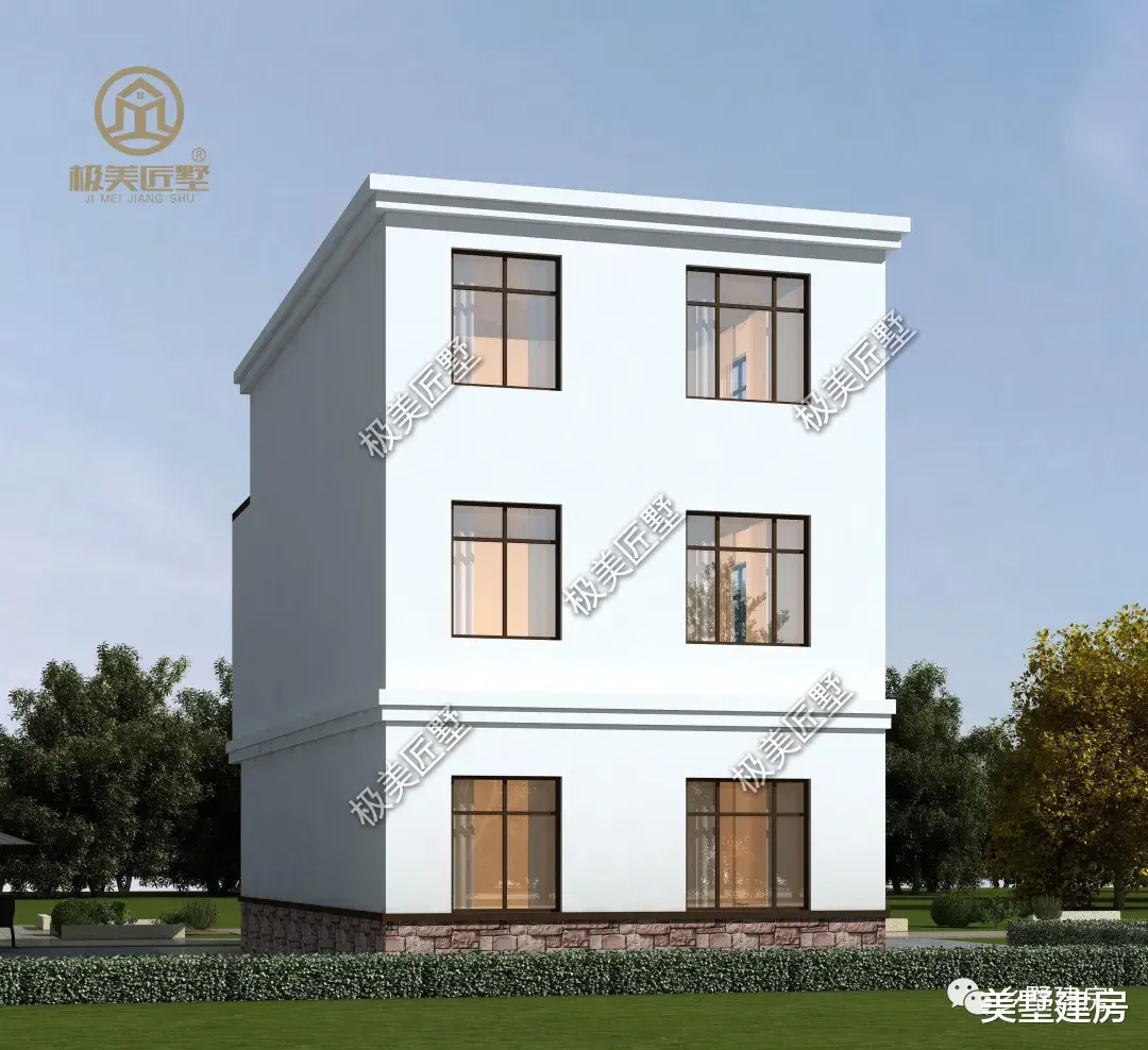 三层现代风别墅,造型时尚紧跟潮流,小开间也能建