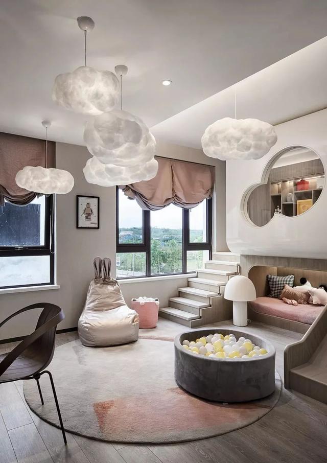 200㎡现代别墅,格调优雅、稳重精致,儿童房很有趣