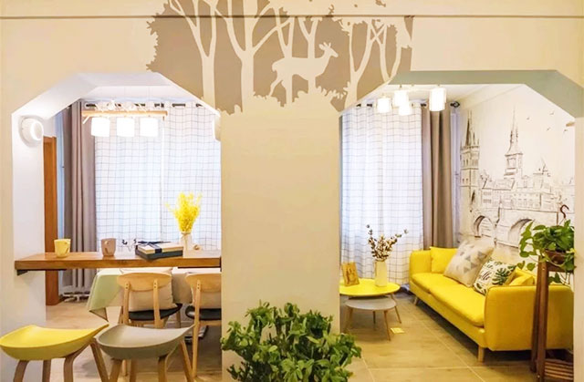 85平米2室2厅旧房翻新,阳光房是老婆和女儿最满意的地方