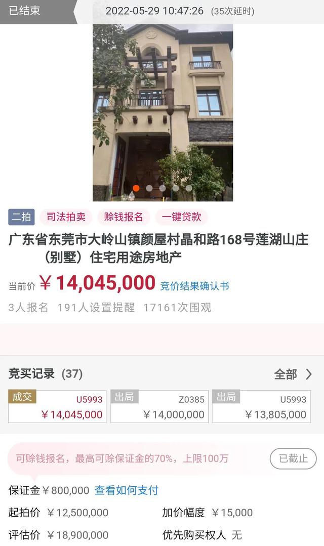 漳州|2017年他向民间借贷305万，5年后市值1800万独栋别墅被1250万拍卖