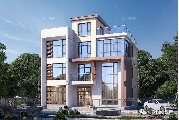 现代农村别墅,12×12米,三代家庭都能住得下,看完狠狠的心动了