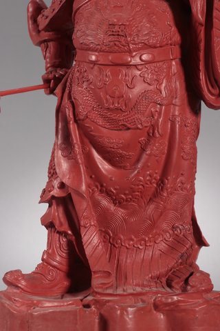 雕刻|回流-老剔红漆器「关公」造像