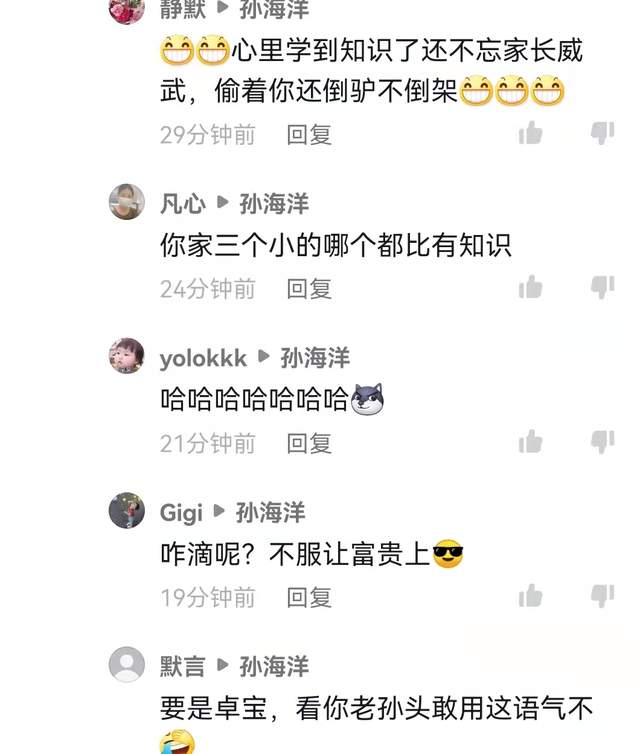 |过嘴瘾?孙海洋大女儿孙悦为爸爸普及知识,孙海洋回怼悦悦太好笑