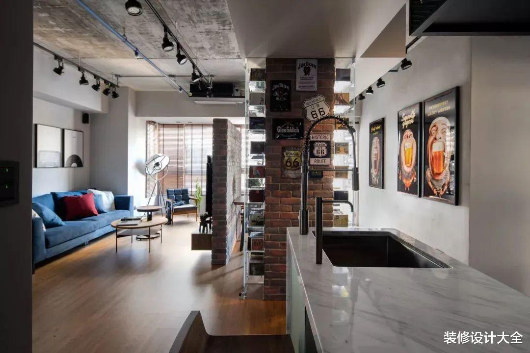 70㎡现代工业风,不吊顶+红砖墙,效果太漂亮了!