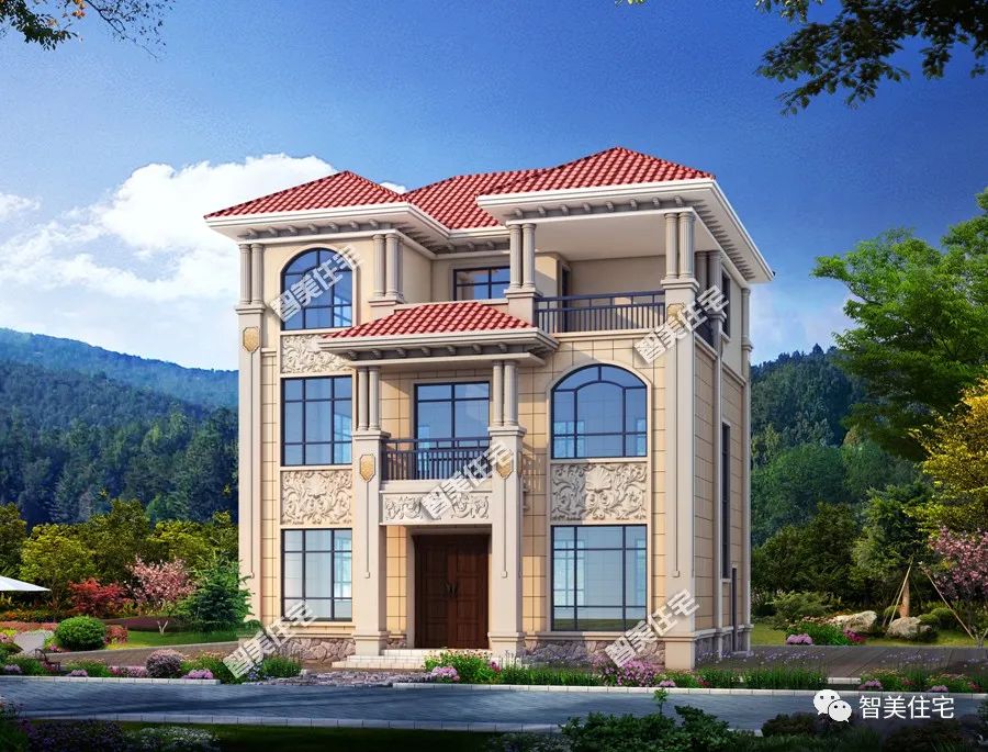 气派颜值高的自建房,简欧风格外观,这样的房子看无数遍也不腻