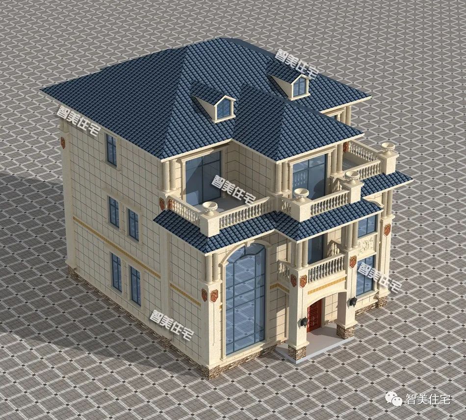 喜欢带旋转楼梯的房子,选这款简欧别墅户型 ,给家人一个惊喜