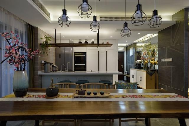 186平米的新房装修超美,工业风和中式风结合,忍不住晒晒