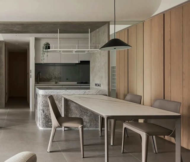 116㎡现代三居室，拆掉次卧，半隔断电视墙隔出一个大书房