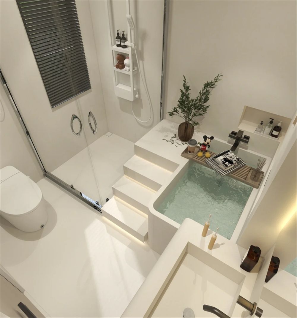 她晒出自家卫生间:自砌浴缸泡澡太爽,卫浴干净整洁就像样板间