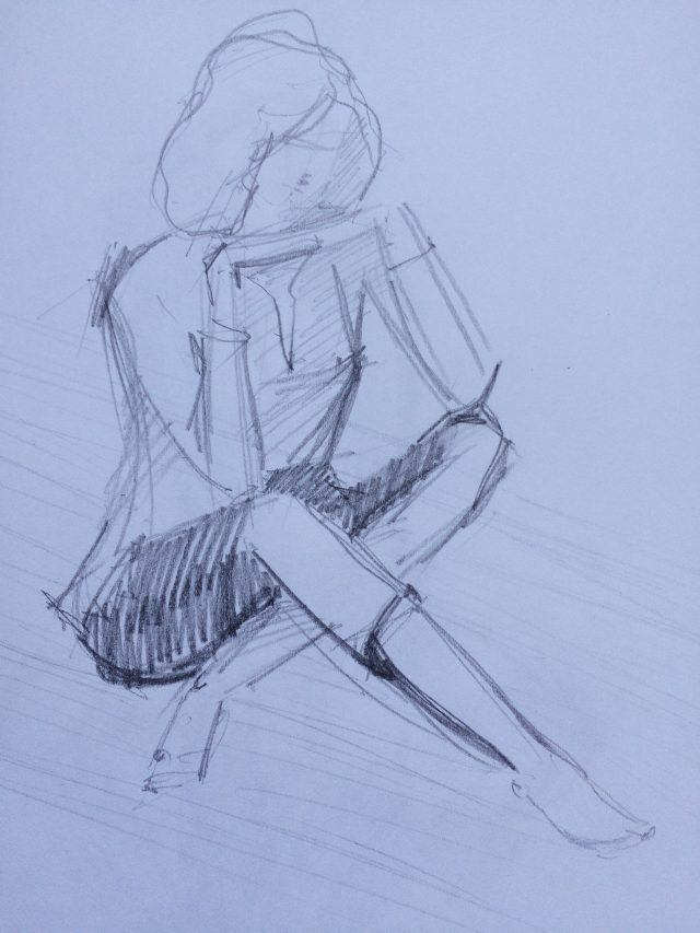 女孩的姿势铅笔画（21张）