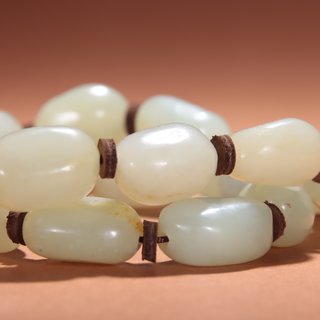 |旧藏-和田玉原石配绿松石手持