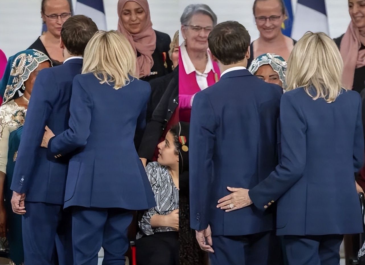 埃马纽埃尔·马克龙|马克龙太深情：候场时将68岁爱妻抱在腿上，发言时向她献上飞吻