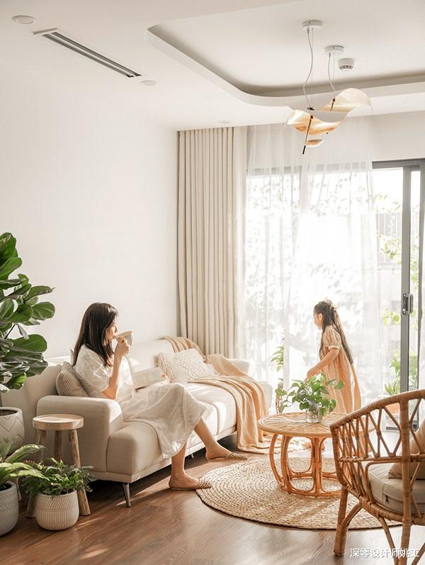 看到她家102㎡三居室我慕了，米色贯穿全屋，绿植作点缀满满生机感