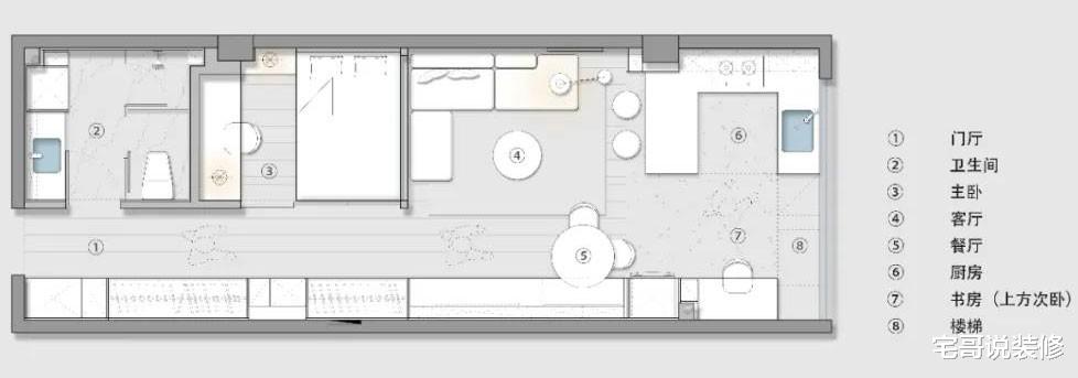 35㎡小宅住下一家3口,竟然有2室1厅,还有书房和4分离的卫生间!