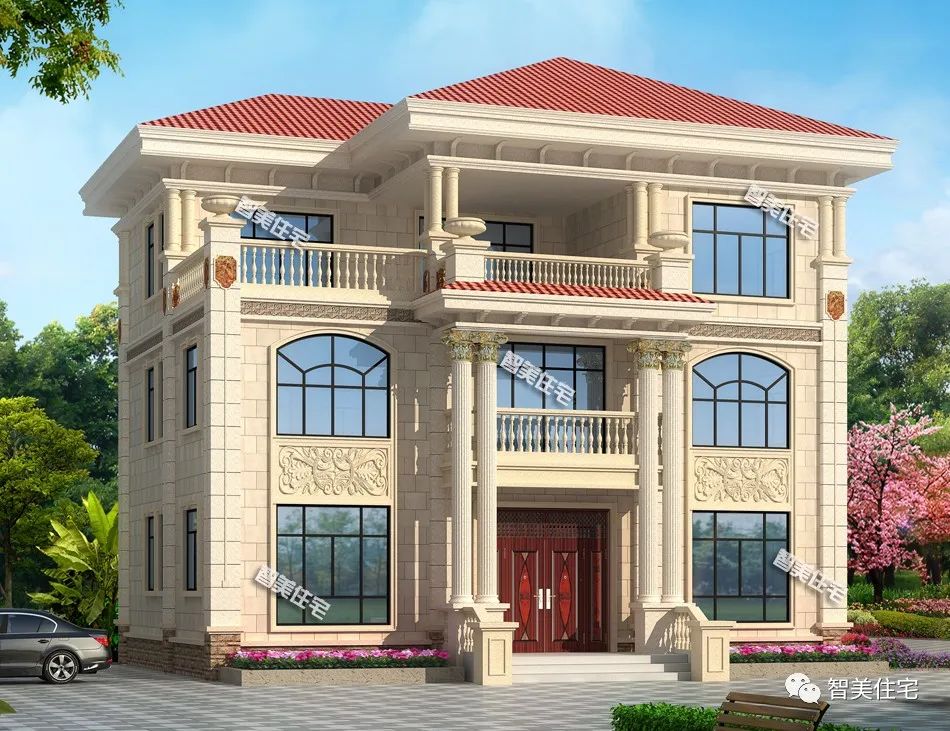 卧室|在湖南老家盖新房，室内肯定要有大堂屋，这栋别墅入户门就很气派