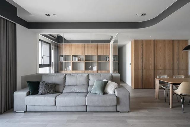 115㎡现代极简，水泥灰+木质感，低调舒适的高级感