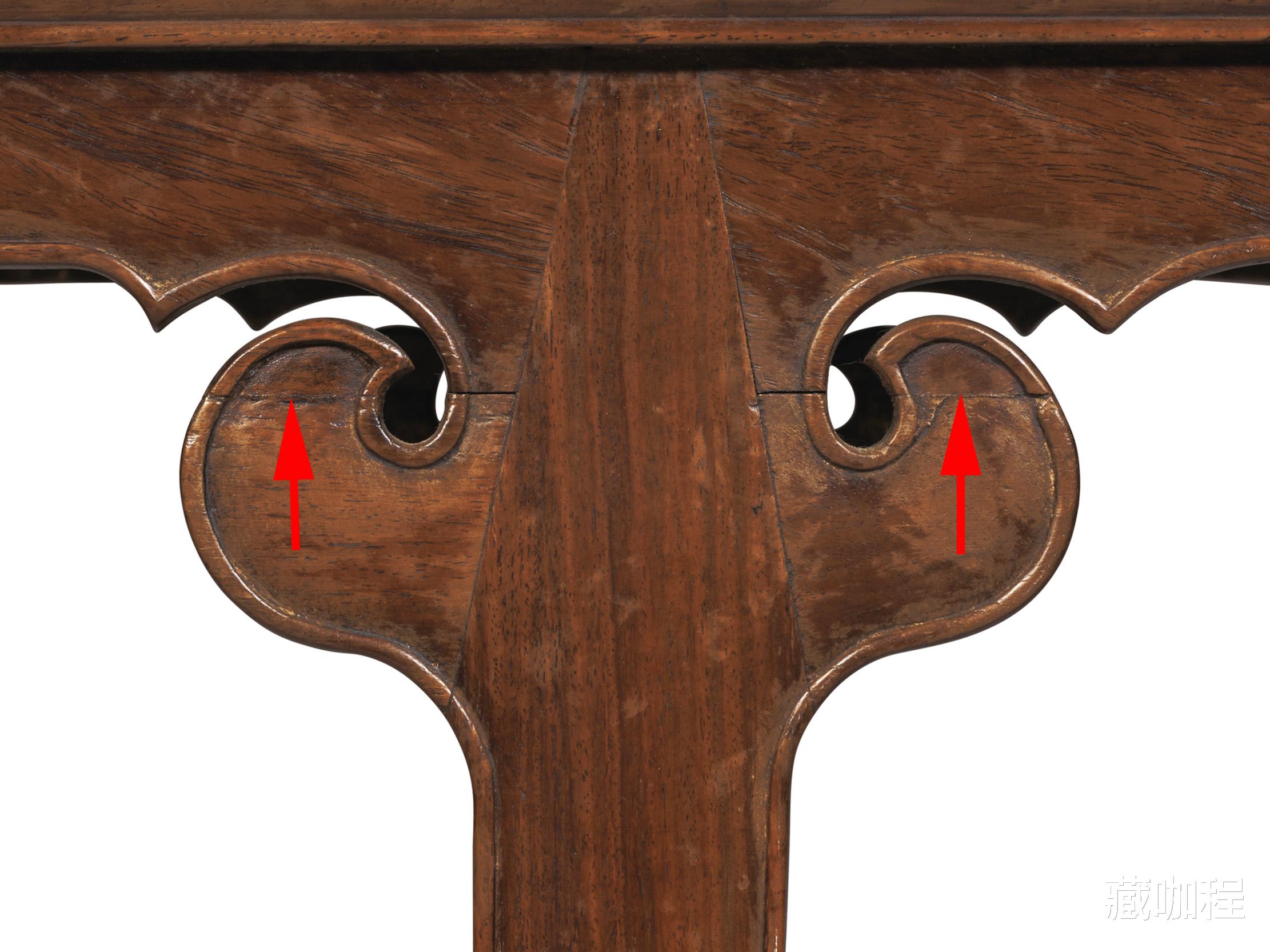 |插肩榫、洼堂肚、仰俯云,黄花梨案型春凳少见而特别