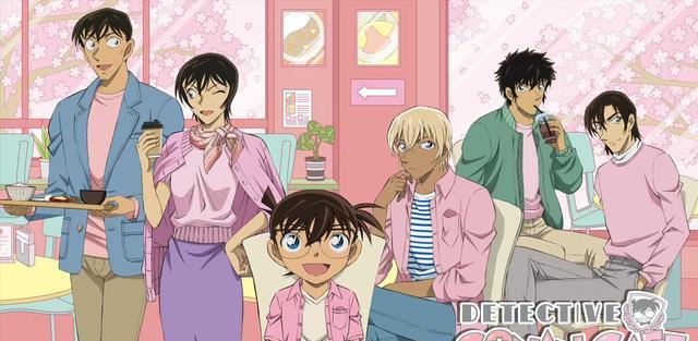 娱乐圈|名侦探柯南2022年咖啡店，警视厅相关，全员穿樱花色服装，太粉嫩