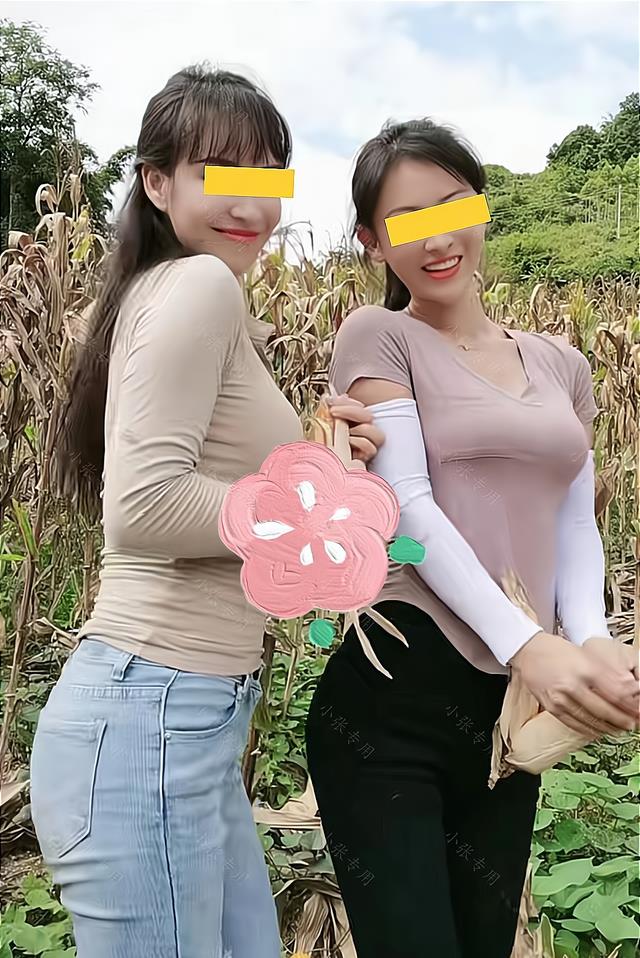 女子带2个女儿回老家,一起下地收玉米,有说有笑十分开心
