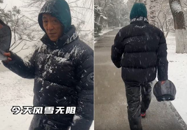 张艺谋|71岁张艺谋身穿14年前奥运会发的羽绒服，雪中快走5公里超精神！