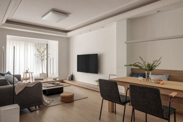 现代简约三居室，超爱的地台式榻榻米卧室！