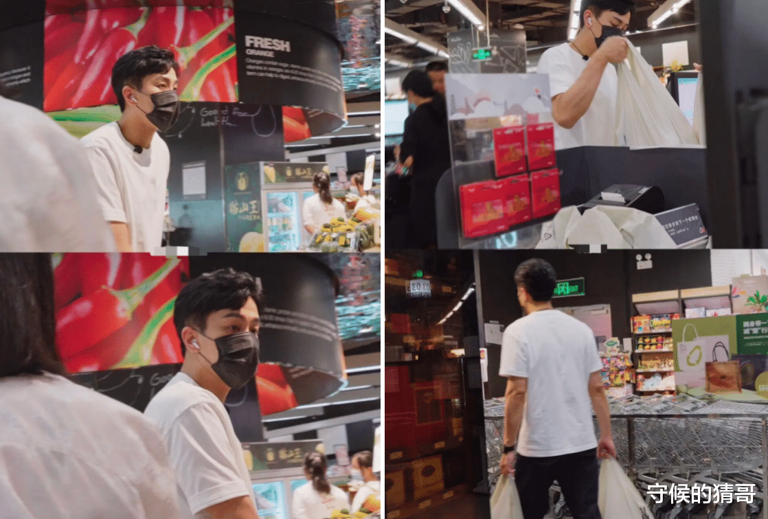 刘恺威|刘恺威逛超市太低调，身穿白色T恤，手臂壮实身材让人流口水