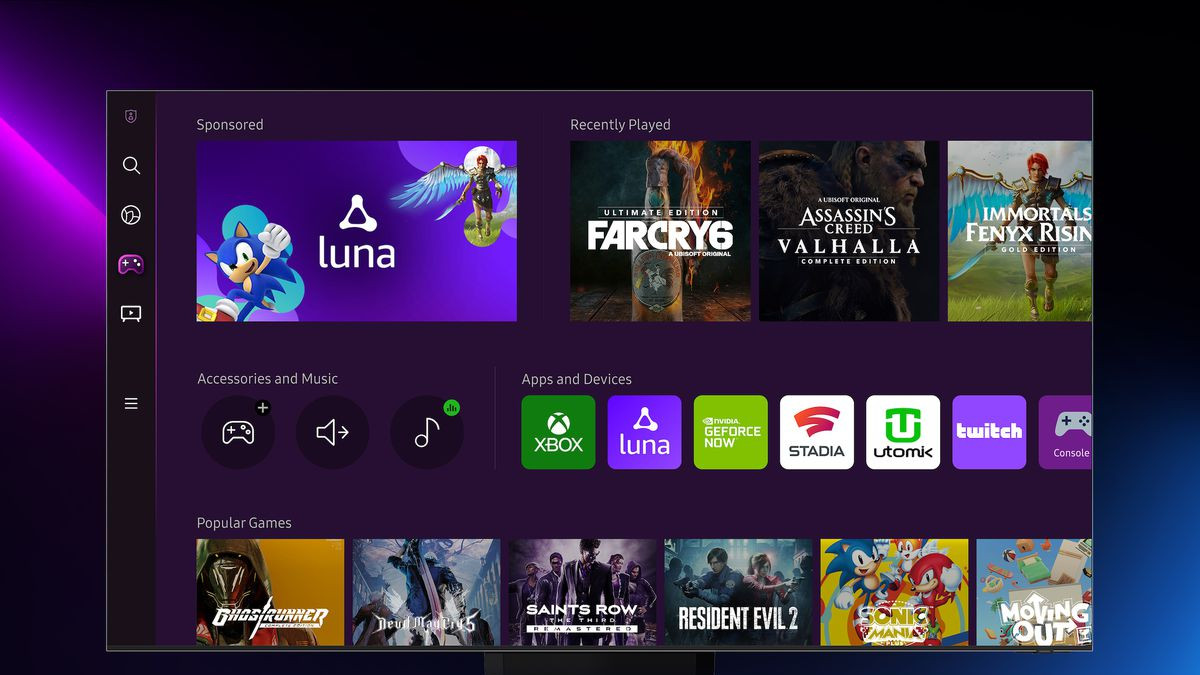 龙芯|亚马逊的Luna游戏流媒体服务出现在三星2022年的智能电视和显示器上
