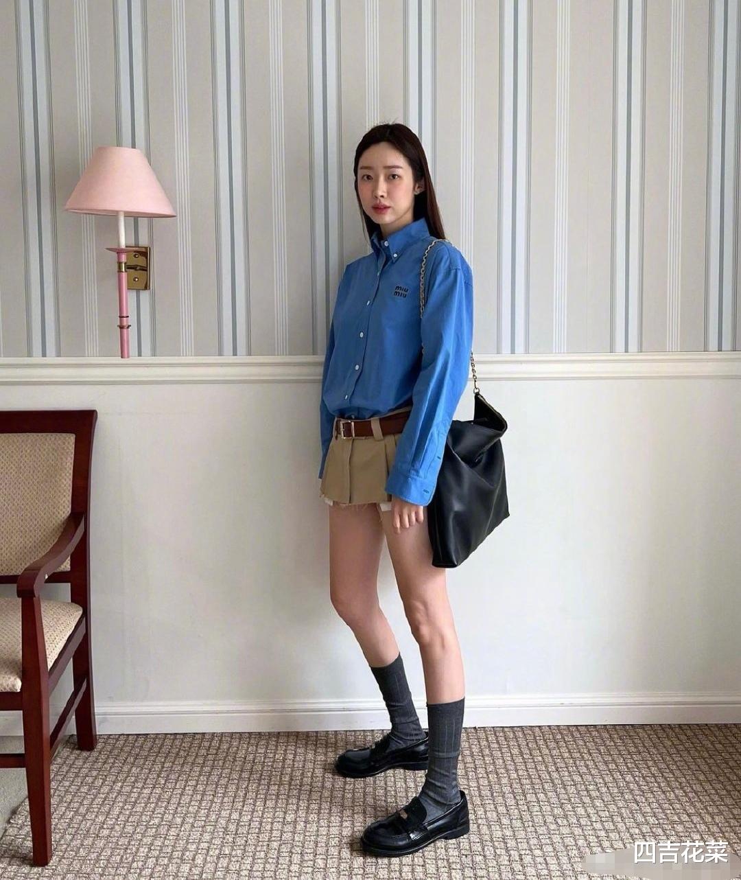 短发 韩国女艺人穿miumiu：腰不可以露太多，妈妈会骂