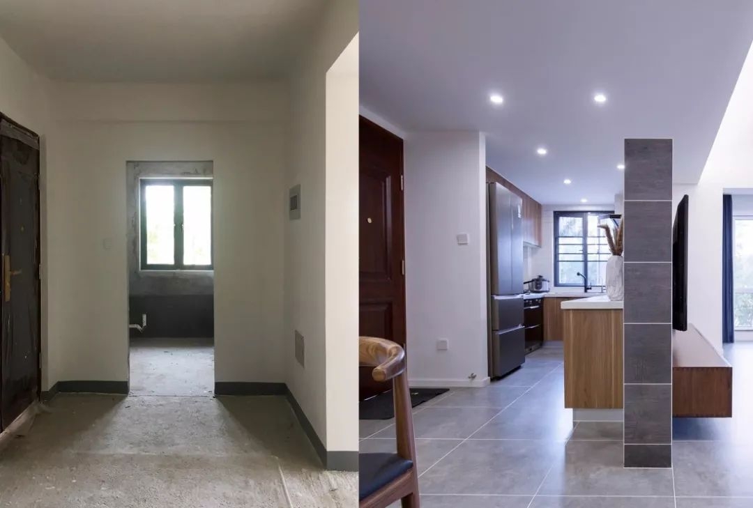 大白墙+不吊顶,头次见客厅把沙发半嵌入墙里,这设计我服!