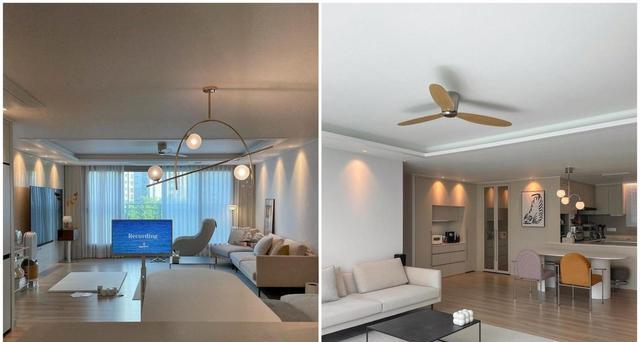 100婚房，客厅少摆几件家具，餐厅餐边柜都没，居住幸福感蹭蹭涨