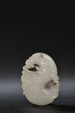 |清代 和田玉鱼化龙挂件