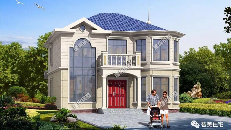 不仅有八角窗，还配了落地大窗，这栋别墅卧室不多但很吸引人