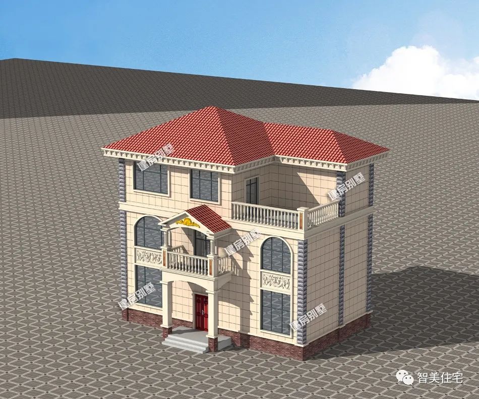 这栋简欧别墅客厅挑空设计,进深才7.6米,十分经济实用