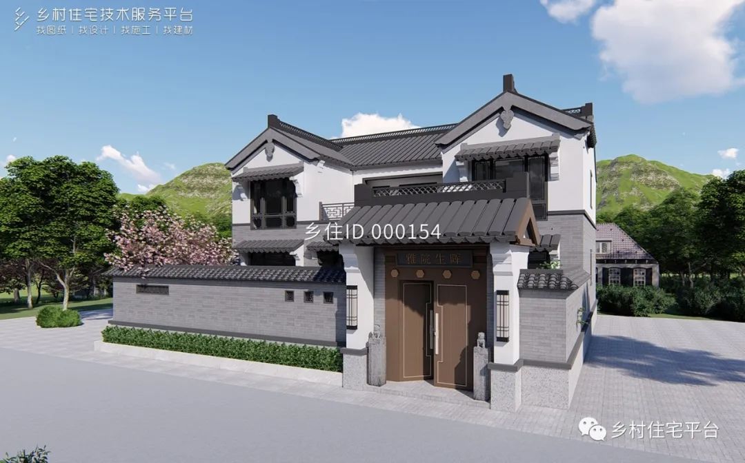 乡住科技土建筑面积357㎡面宽13m×进深10m 河北承德二层新中式别墅