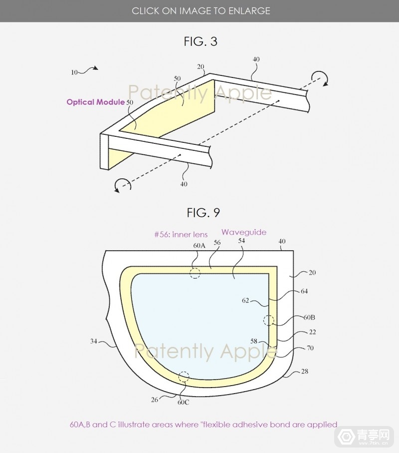 苹果AR眼镜专利，采用弹性镜框且形变不影响光学模组
